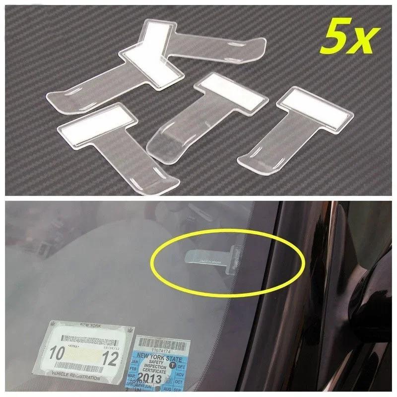 Car Window Fastener Stickers Plastic Ticket Holder Transparent Temporary Parking Business Card Holder Car Interior Accessories