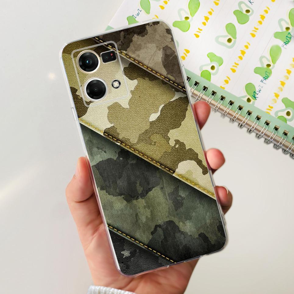 Для Oppo Reno7 4G Чехол CPH2363 Милый Кот Динозавр Цветок Мягкий Прозрачный силикон Защитный Задняя крышка Для Oppo Reno 7 Чехол для телефона Capa