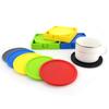 Round 10cm Silicone Coasters Set Silicone Storage Box Anti-hot Coffee Coasters Black Coasters