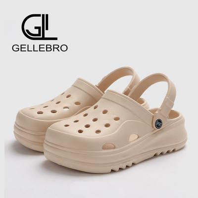 Летняя женская дышащая обувь с отверстиями, нескользящие тапочки на толстой подошве из ЭВА, для пляжа, прохладные шлепанцы