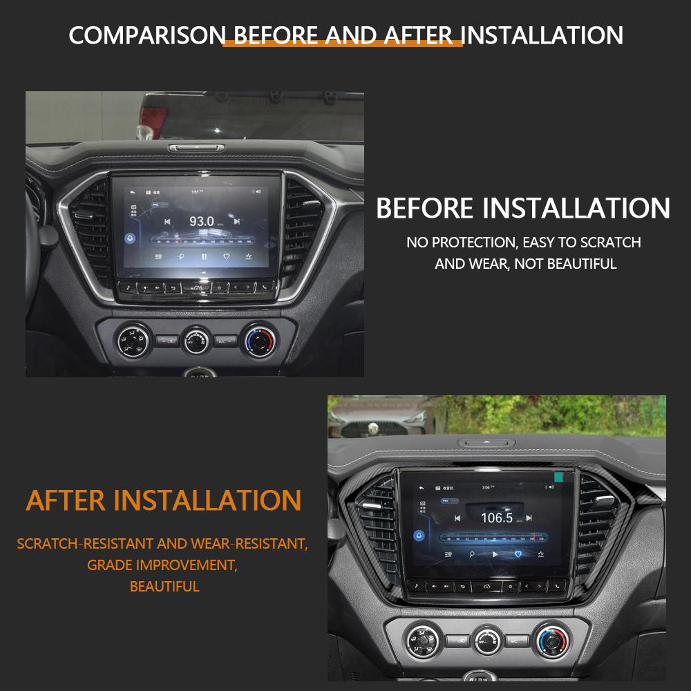 Для ISUZU D-MAX DMAX 2021 - 2023 LHD Накладка на панель приборов, центральную консоль, навигация, АБС, наклейки из углеродного волокна, стайлинг автомобиля