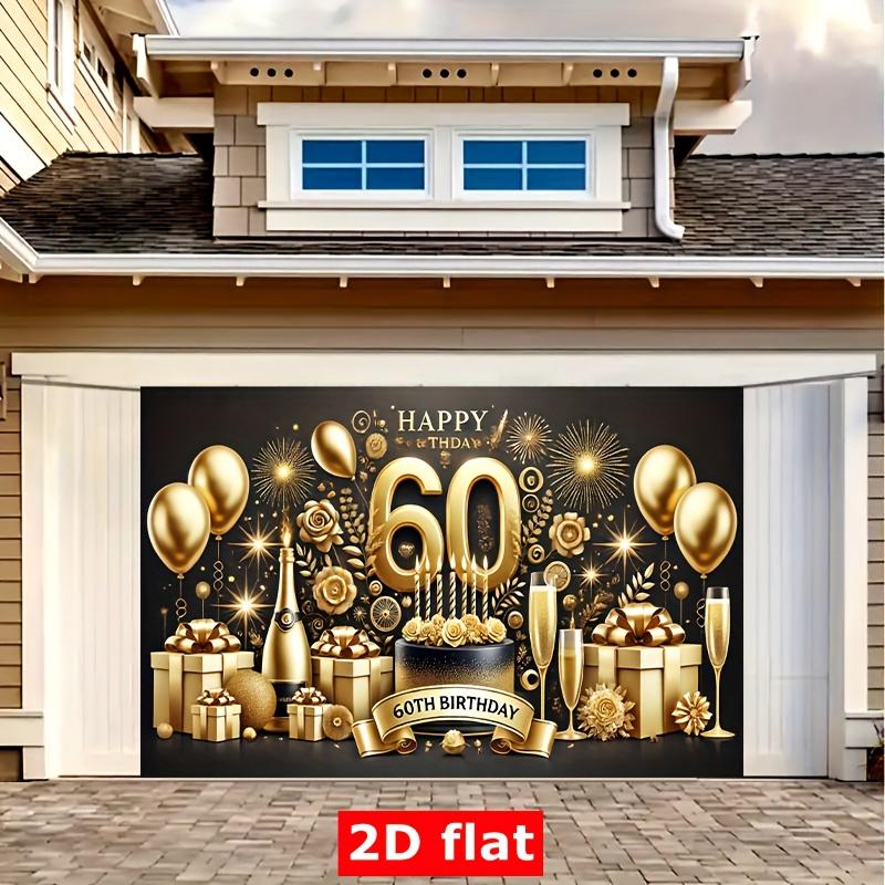 1 piece of 2D flat, for 60th birthday celebration, polyester and polyester fiber, party banner, multi-purpose holiday party