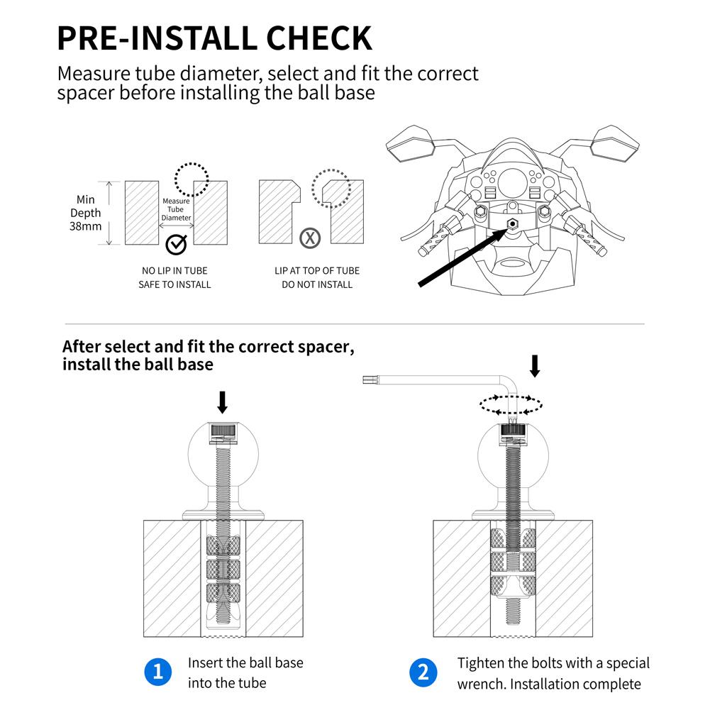 Крепление штока вилки мотоцикла, адаптер для шарового крепления из алюминиевого сплава, 17 мм, 25 мм, передняя вилка, шаровая головка, защита от кражи для мотоцикла, велосипеда