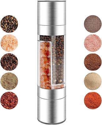 2 в 1 набор измельчителей для соли и перца из нержавеющей стали, двухголовочная мельница для соли и перца, ручная мельница для соли и перца, новая