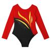 Children Girls Stylish Leotards Round Neckline Shiny Rhinestone Jumpsuit Gymnastics Skating Bodysuit