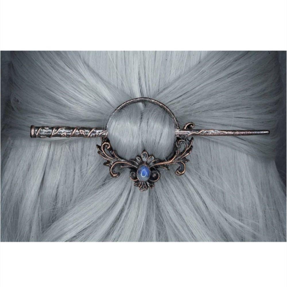 Gothic Moonlight Stone Hairpin New Hair Bodkin Deer Horn Hair Clip Girl Women