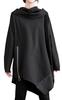 Золото Япония Большой размер Асимметричный Долман Длинный Однотонный Размеры Черный Женская Туника, Рукав, Цвет, Goldy-1183, L-3L,