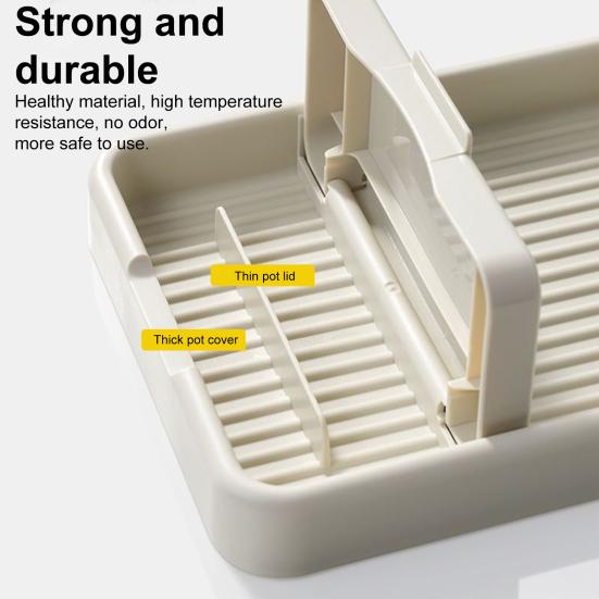 Держатель для крышки кастрюли Подставка для ложки Нескользящая складная конструкция Многофункциональная лопатка Полка для хранения ложек Кухонные принадлежности