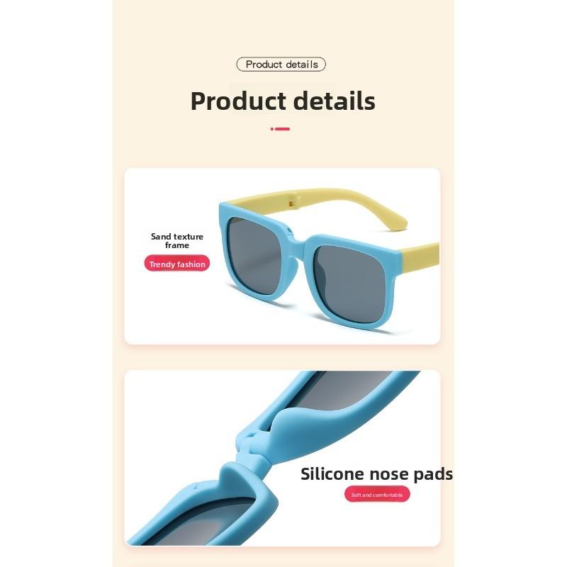 Large Frame Folding Children's Sunglasses Fashion Silicone Baby Polarized Sunglasses Wholesale Anti-ultraviolet Glasses Tide