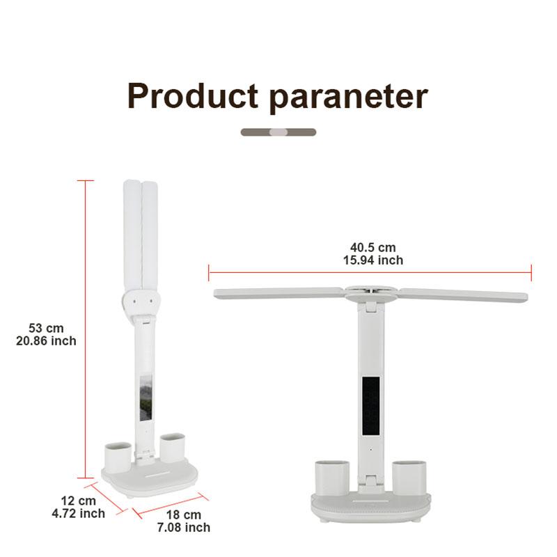Супер яркая светодиодная настольная лампа, двойная головка лампы с вентилятором, настольная лампа, защита глаз, учебная лампа, перезаряжаемая через USB настольная лампа с регулируемым углом