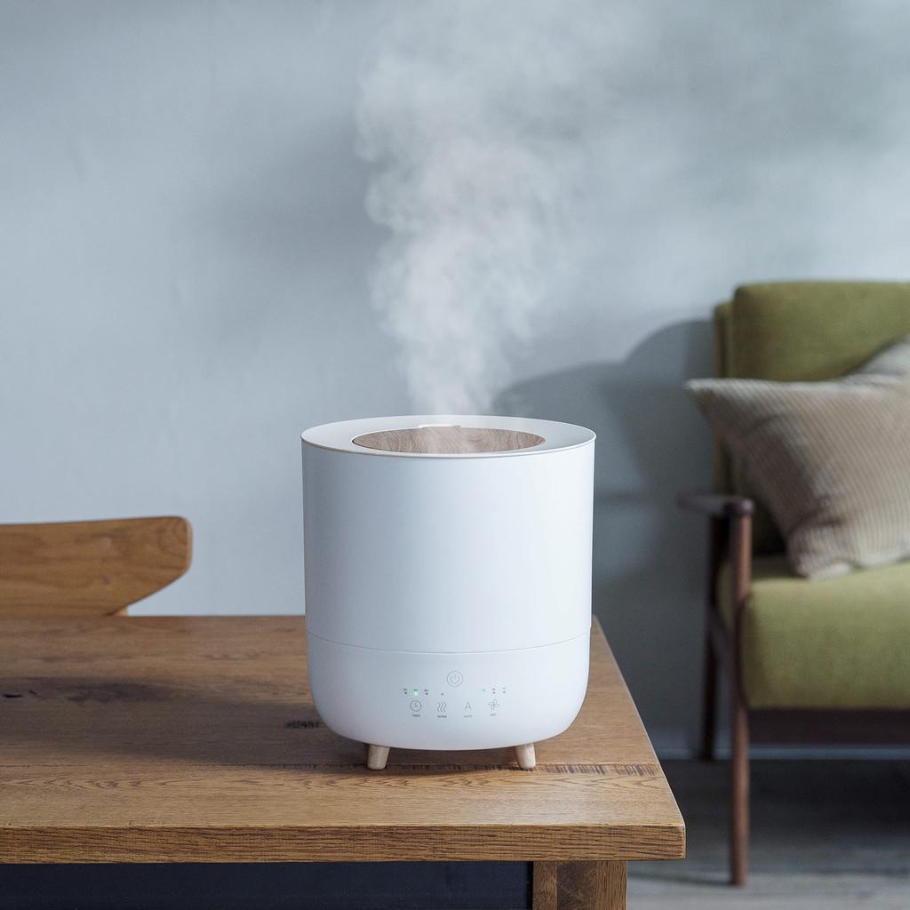 Гибридный увлажнитель воздуха Three Up с максимальным объемом увлажнения 10 Tatami Fogmis White с гарантией 1 год, ограниченная авторизованным объемом 3,5 л и производительностью 350 мл/ч HB-T2153WH