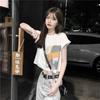 Short Sleeved T Shirt Women's Top Student Korean Edition Loose Summer Destroy Navel Fashion T Shirt