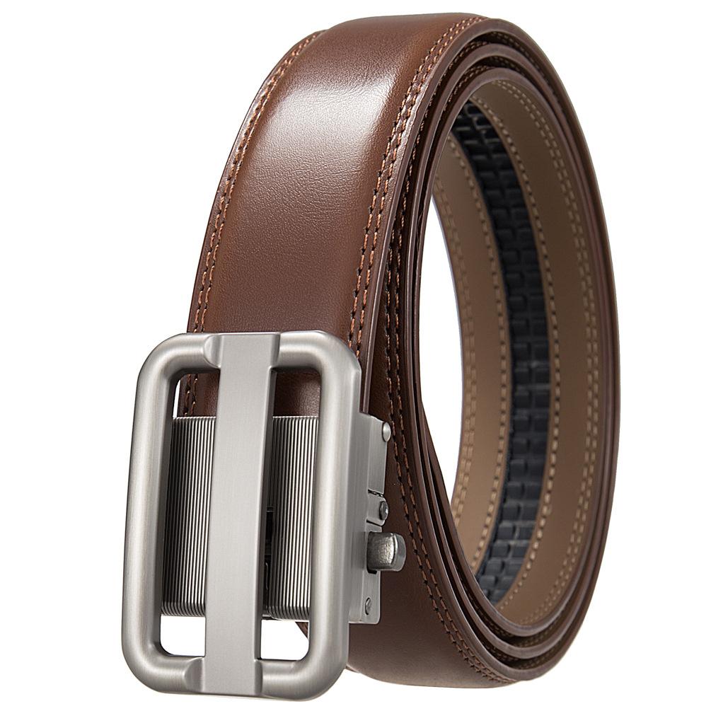 Мужской ремень с автоматической пряжкой, деловой ремень из коровьей кожи, повседневный ремень Ly36-561958-1