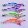 4Pcs LED Electronic Luminous Shrimp Lure Squid Night Fishing Squid Jigs Lures Bass Bait