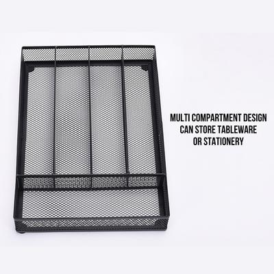Кухонный ящик Углеродистая сталь Противоскользящая сетка Утилитарный лоток для столовых приборов Разделитель для хранения столового серебра для ложек вилок