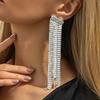 Модные Длинные Алюминиевые Сетчатые Серьги-Гвоздики с Бахромой, Преувеличенные Геометрические Металлические Пайетки Серьги Za для Женщин