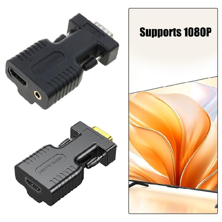 1080P HDMI-совместимые преобразователи VGA «мама» — «папа», видеовыход для ПК, ноутбука, ТВ-мониторов, проекторов, низкое энергопотребление
