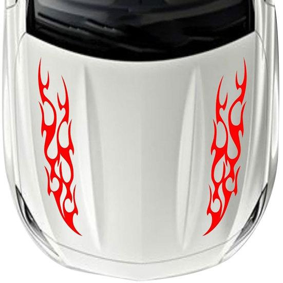 1 пара модных огненных светоотражающих наклеек на капот автомобиля, украшение