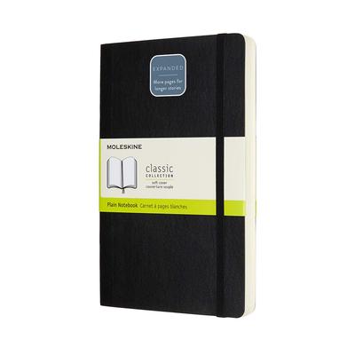 Блокнот Moleskine Classic Expanded (400 страниц), Мягкая обложка, Однотонный, Большой формат (13см x 21см), Черный, QP618EXP
