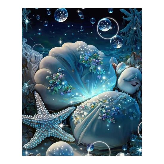 Пейзаж Алмазная мозаика с изображением океанских ракушек, принт, повышение креативности, снятие стресса, мозаика, алмазная вышивка, украшение для дома, сделай сам, подарок