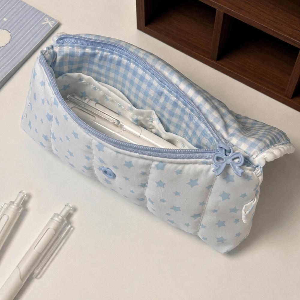 Bunny Print Pencil Case Flip-top Pencil Pouch Multi-functional Stationery Bag Students