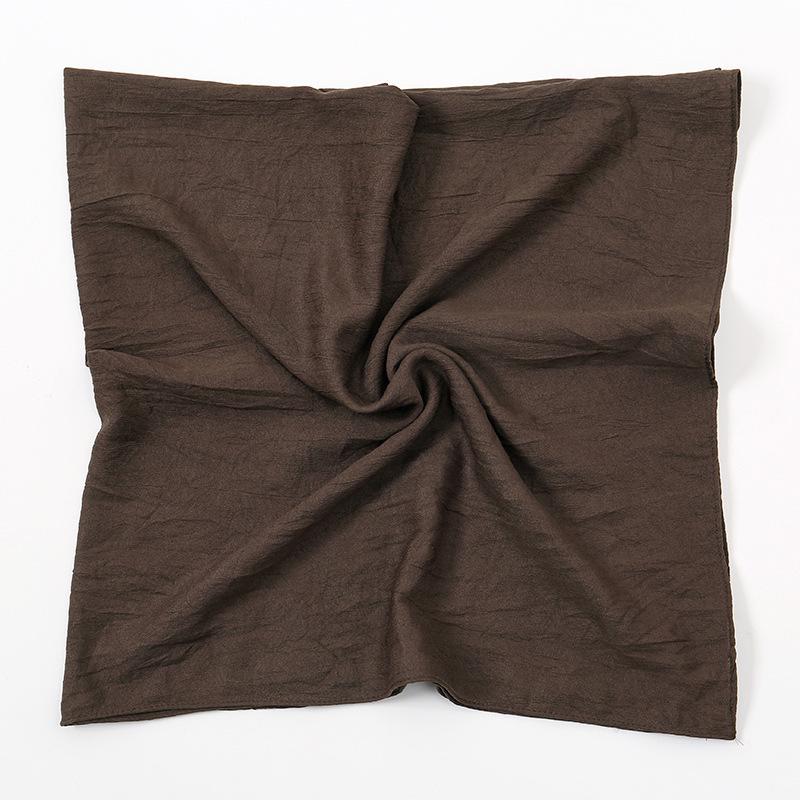 Однотонный мягкий дышащий полиэстеровый квадратный шарф - Женский европейский/американский головной платок, Повседневный солнцезащитный декоративный шелковый шарф