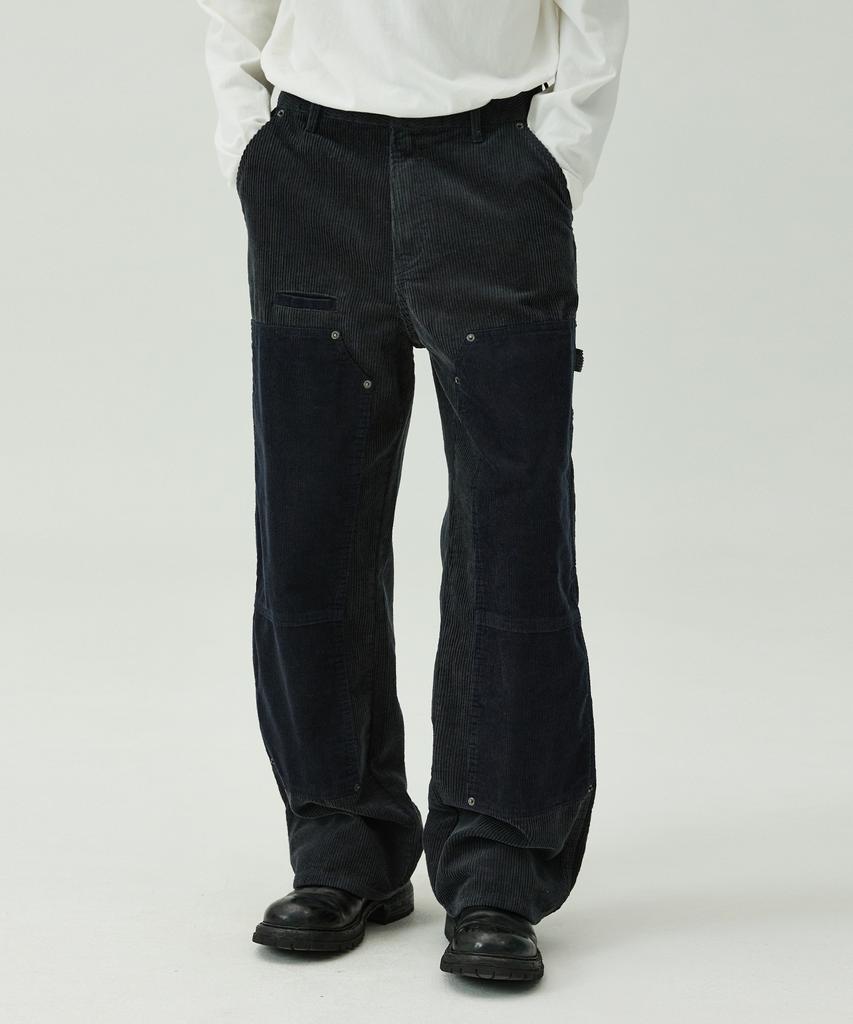 MAGOODGAN Farburn 4416 Carpenter Corduroy Contrast Dark Navy Pants