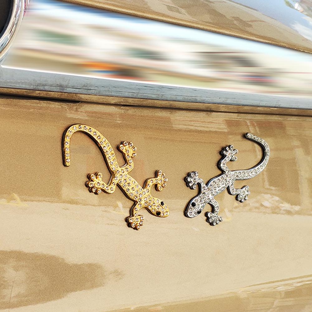 3D Стразы Алмаз Ящерица Геккон Наклейка на машину Украшение Значок Эмблема Автомобильный Стайлинг Кристалл Креативный Авто Наклейка Автомобильные Аксессуары