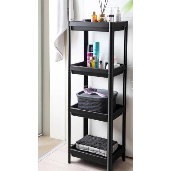 4 яруса стеллаж для ванной комнаты черный органайзер для ванной комнаты держатель для шампуня держатель для полотенец шкаф