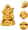 Feng Shui Laughing Buddha, Wealth Laughing Buddha Sit On Money Frog Statue Lucky Toad Car Ornaments Home Office Decoration