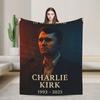 Charlie Kirk Death Blanket Freedom Super Soft Aesthetic Plush Throw Blanket For Children Living Room Flannel Bedspread Bed Cover