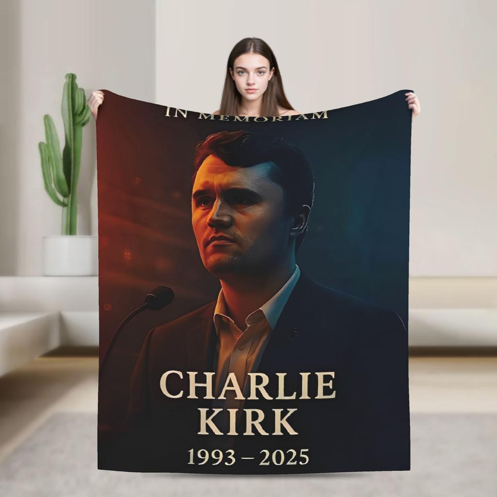 Charlie Kirk Death Blanket Freedom Super Soft Aesthetic Plush Throw Blanket For Children Living Room Flannel Bedspread Bed Cover