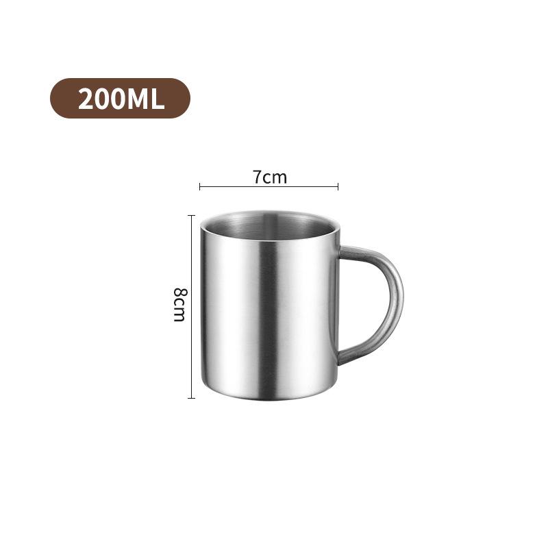 200/300ML Portable Thermal Coffee Mugs with Lid Stainless Steel Outdoor Camping Tumbler Reusable Tea Water Cup Office Drinkware