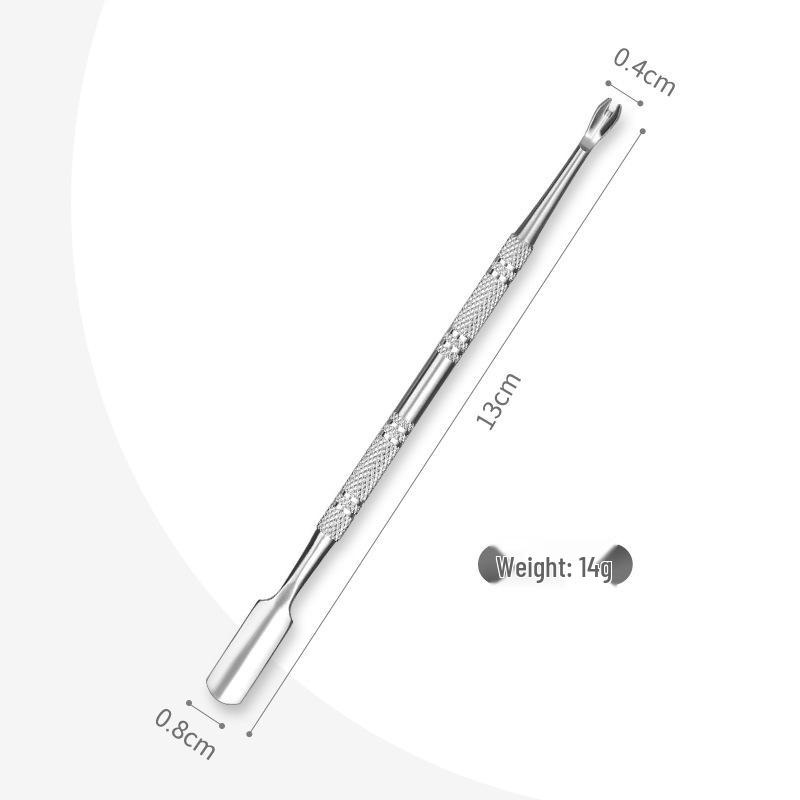 Double-Ended Stainless Steel Cuticle Scraper & Pusher Tool for Nail Art Removal