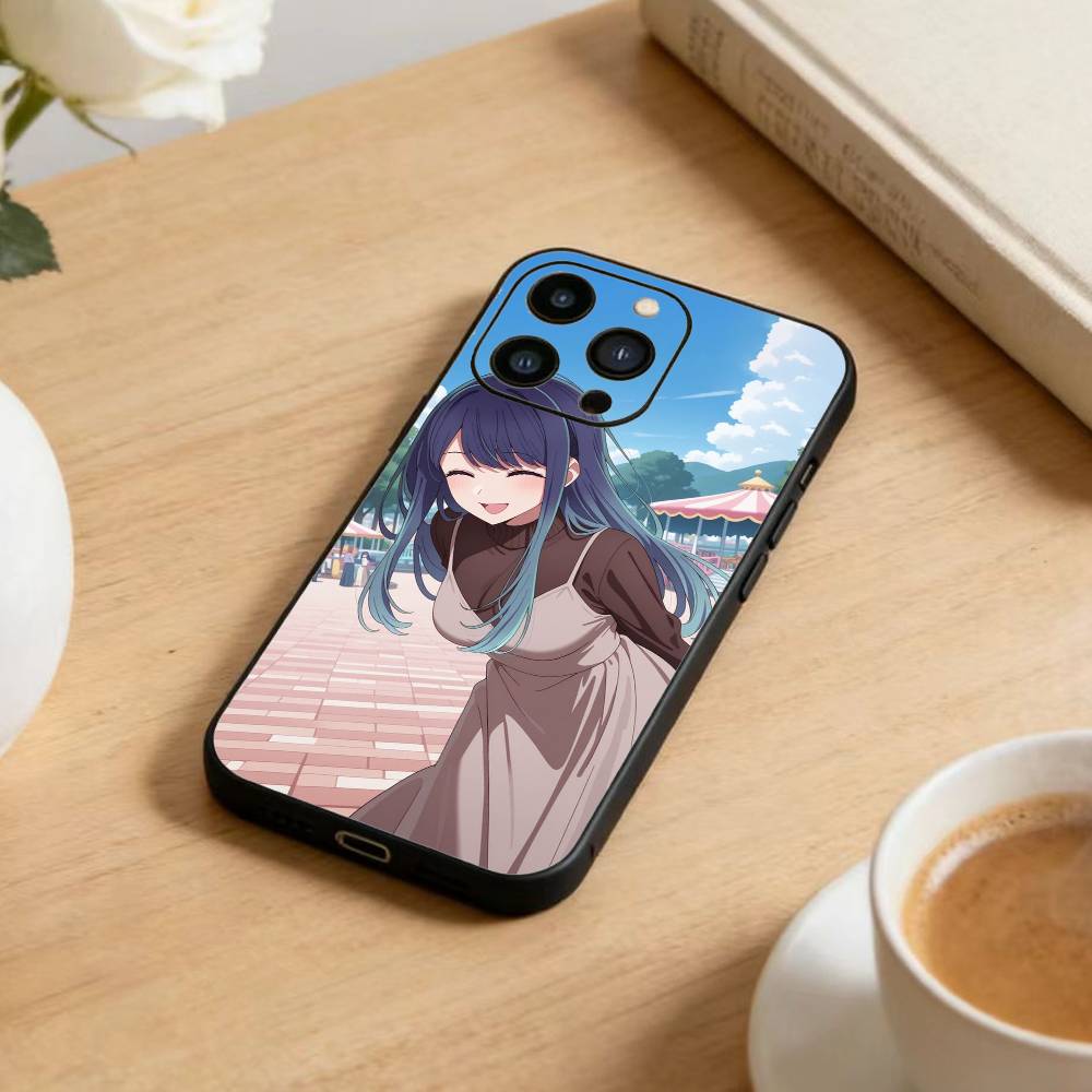 Чехол для телефона с аниме Oshi no Ko для iPhone 16, 15, 14, 13, 12, 17, Pro Max, Plus, силиконовый, черный