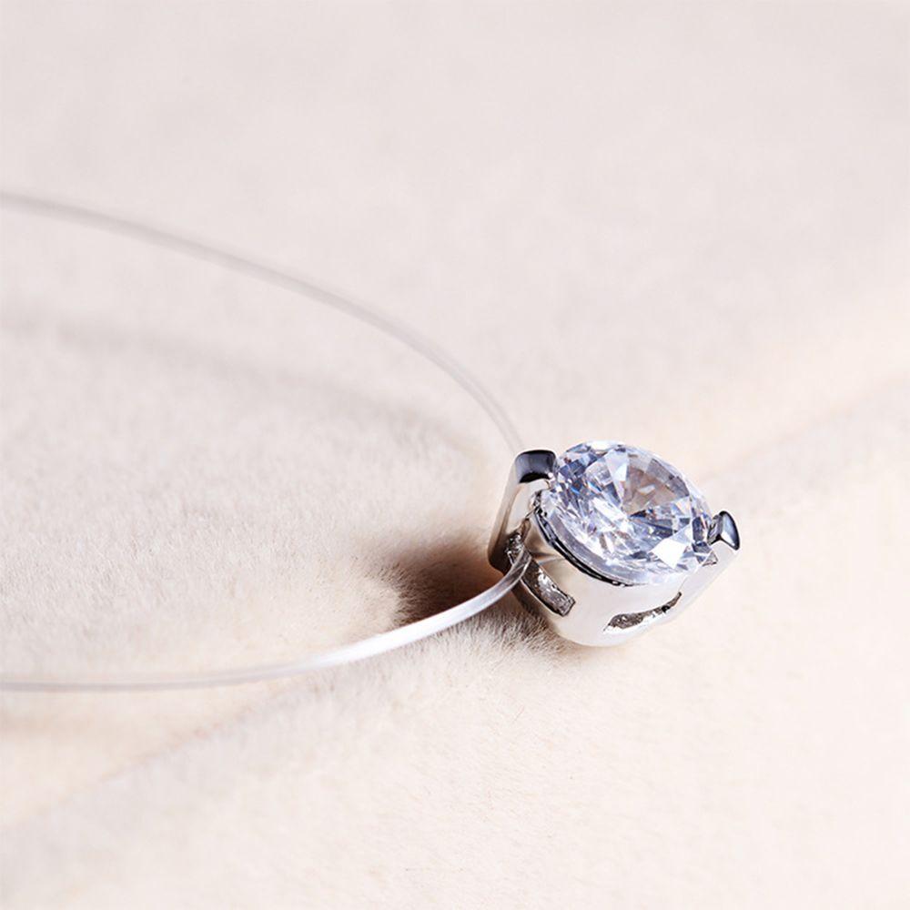 Shiny Women Zircon Invisible Collar Transparent Pendant Choker Jewelry Necklace