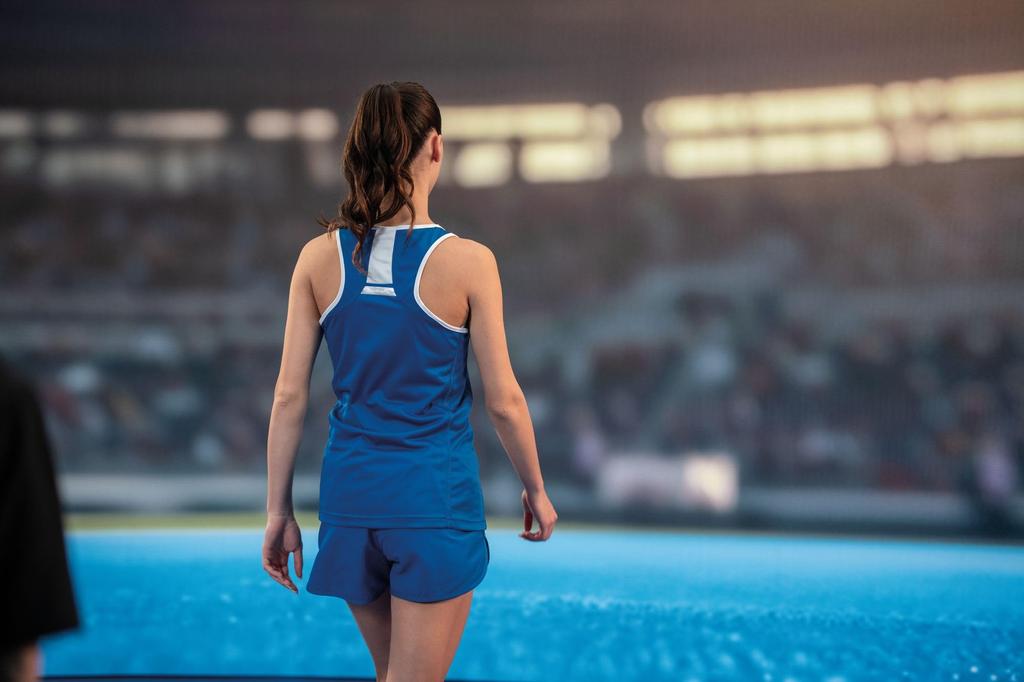 Майка-топ для соревнований REGIS WOMAN [Elea] женская синяя/белая