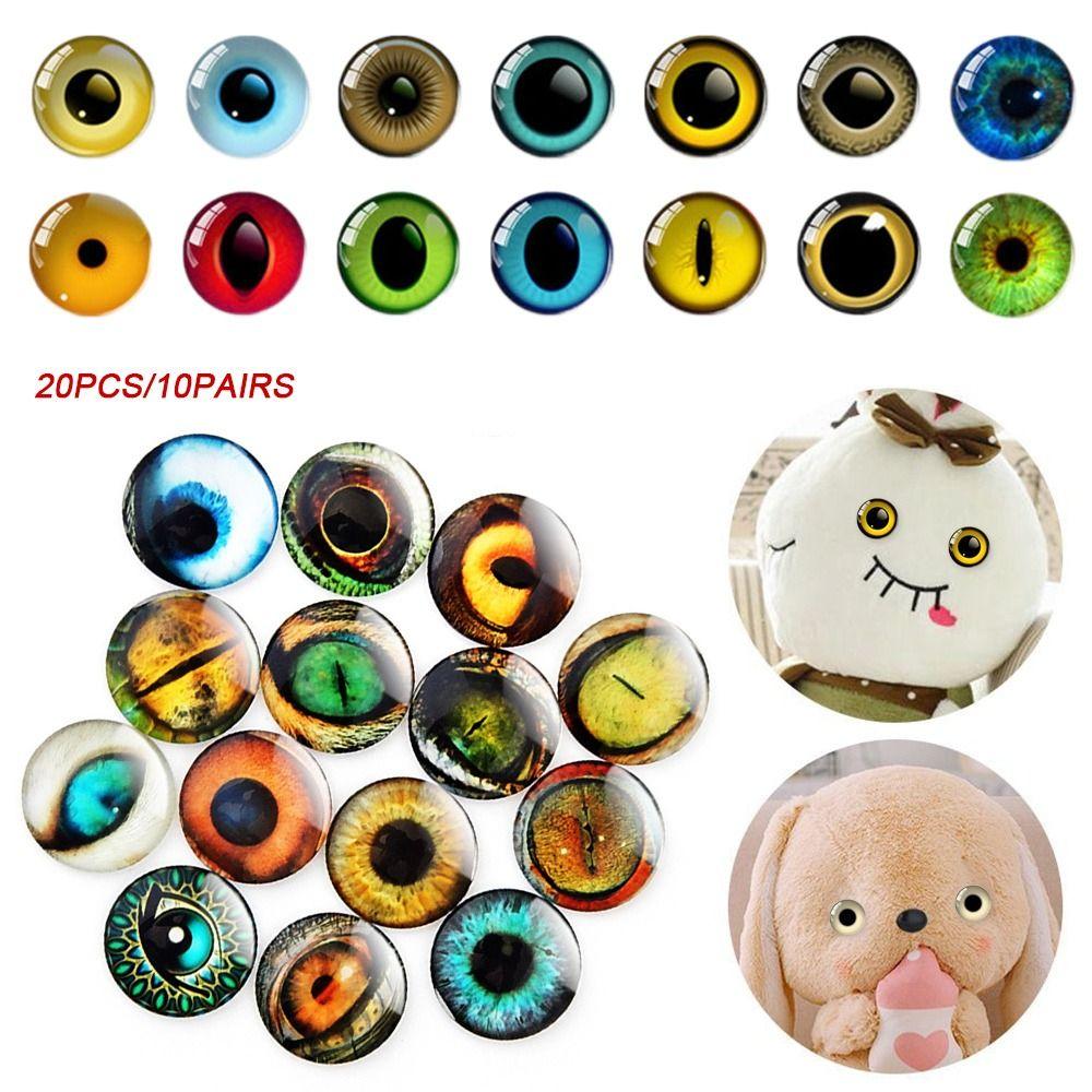 20pcs/10pairs 6mm-20mm Puppet Crystal Eyes Plastic Glitter Crystal Eyes DIY Doll Accessories