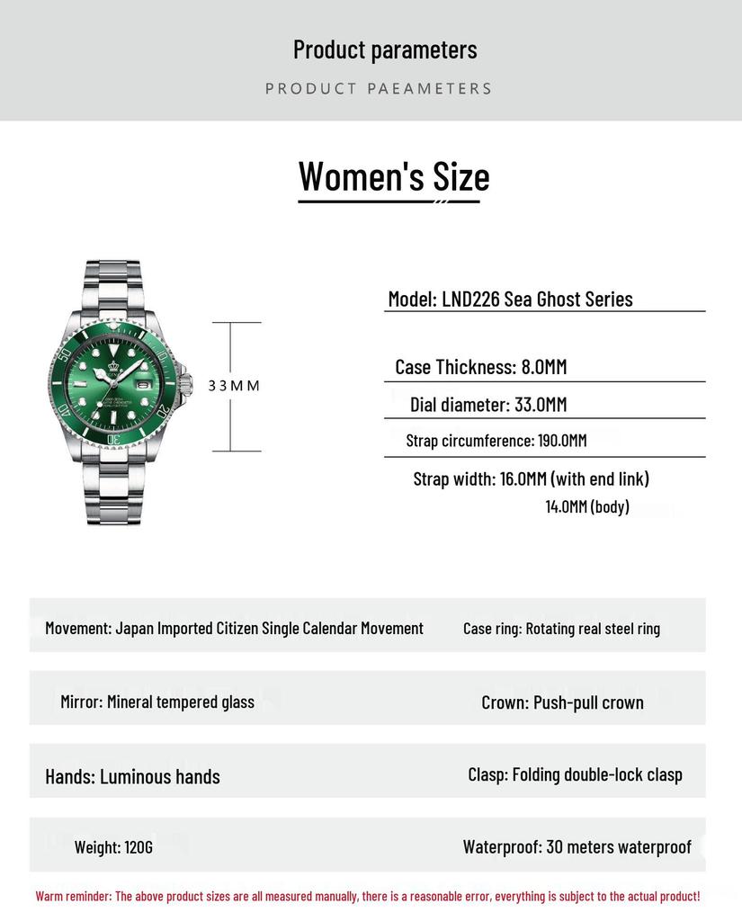 Мужские зеленые часы Submariner Date из нержавеющей стали – Высококлассный минимализм, Водонепроницаемые, Вращающийся безель, Спортивный дизайн для студентов