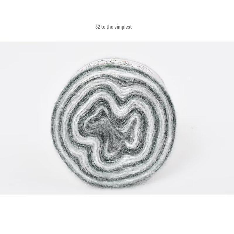 Пряжа из мохера ручной окраски с градиентным радужным переходом - Пушистая, мягкая и идеально подходит для вязания и DIY-проектов.