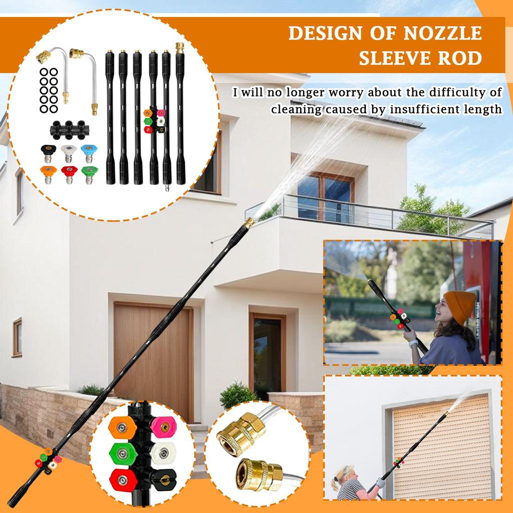 Очиститель высокого давления Удлинительный стержень для очистки под высоким давлением 1/4 Быстровставляемая изогнутая насадка для стержня