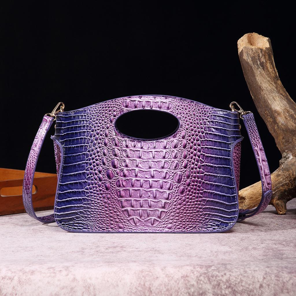 Сумка из искусственной кожи, женская сумка, роскошный дизайнерский градиент цвета, ретро сумка через плечо, сумка-кошелек с крокодиловым узором, большая сумка
