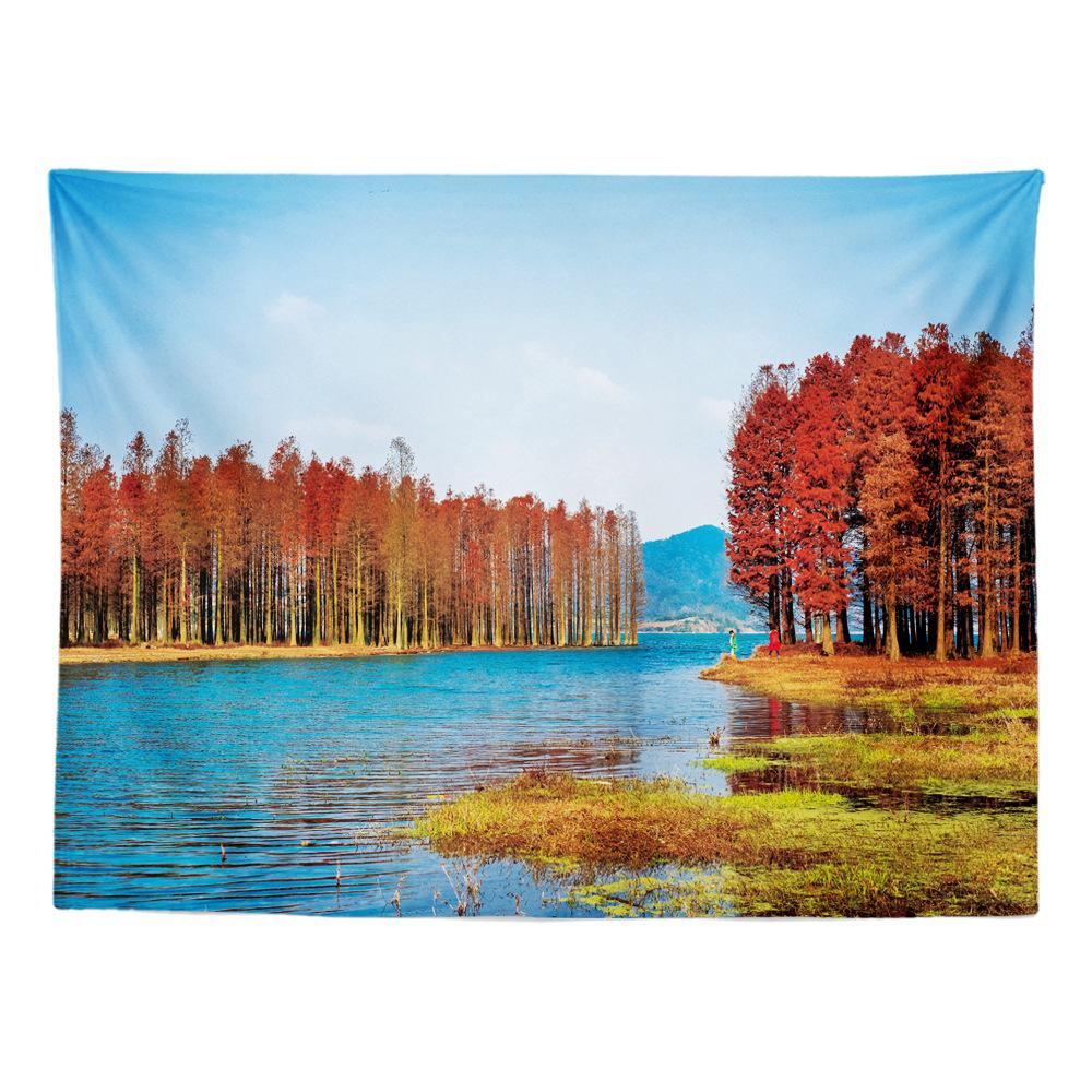 Autumn Forest Living Room Decorative Cloth Scenery Background Cloth Bedroom Tapestry Room Hanging Cloth Wall Tapestry Wall Cloth