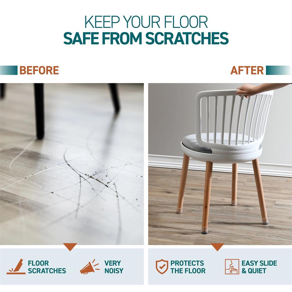 24 шт. Защитные накладки на ножки стульев для деревянных полов, силиконовые чехлы для стульев, накладки на мебель, слайдеры с обернутым войлоком дном