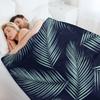 Palm Leaves Pattern - Navy Blue Mint Cali Vibes #1 #tropical #decor #art Throw Blanket Thermals For Travel for babies Blankets