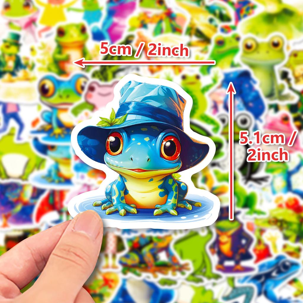 50 New Frog Mix and Match Water Cup Notebook Suitcase DIY Decorative Stickers Waterproof Stickers