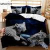 Комплект постельного белья с леопардовым принтом из микрофибры с изображением африканских животных и гепарда с космическим узором для мальчиков и мужчин, двуспальный размер Queen King Size