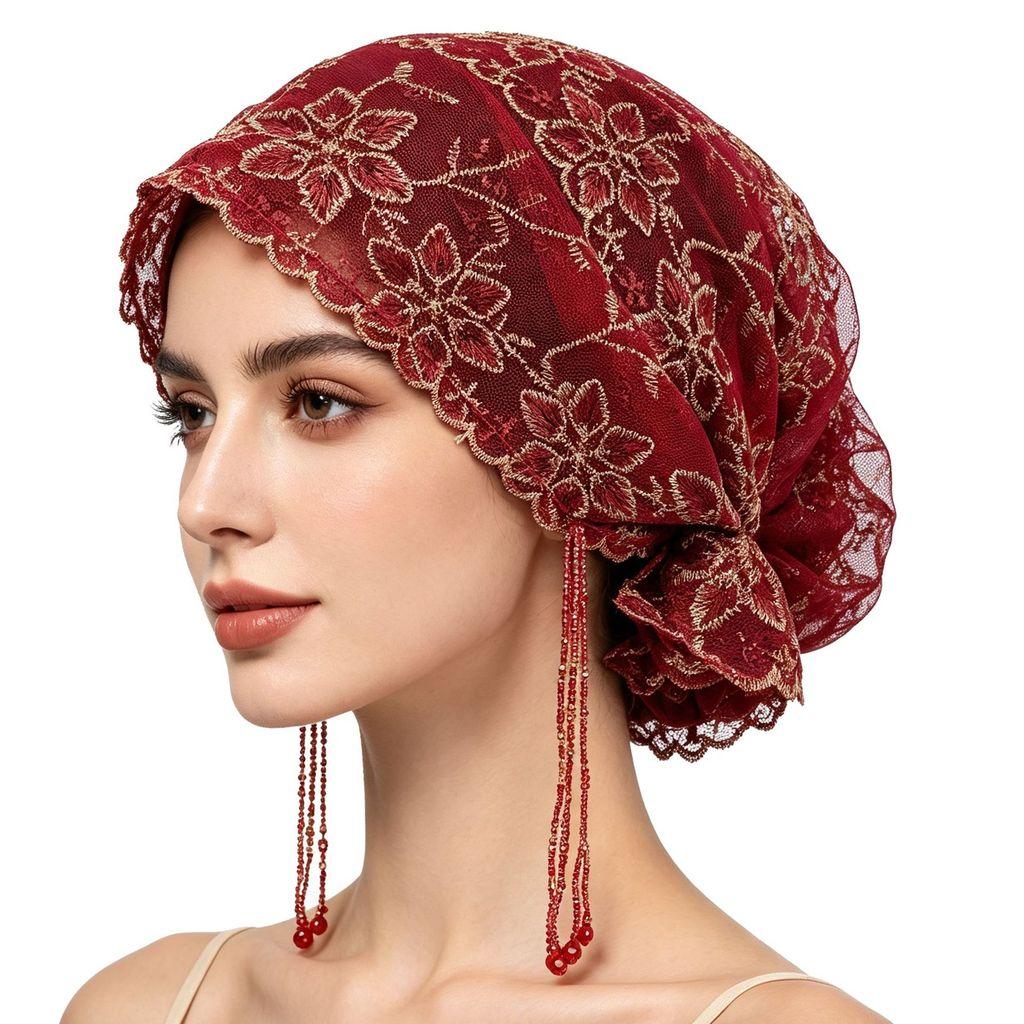 Embroidered Flower Sun Hat With Tassels For Summer Travel And Casual Wear