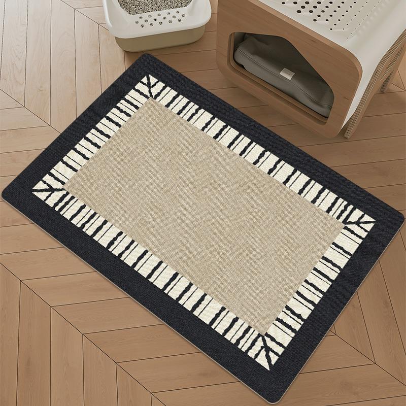 Коврик для кормления питомцев Кошка Собака Напольные коврики Водонепроницаемый Мочестойкий Ковер Черно-белый Продвинутый Минималистичный Ковер для домашнего декора для Кухни