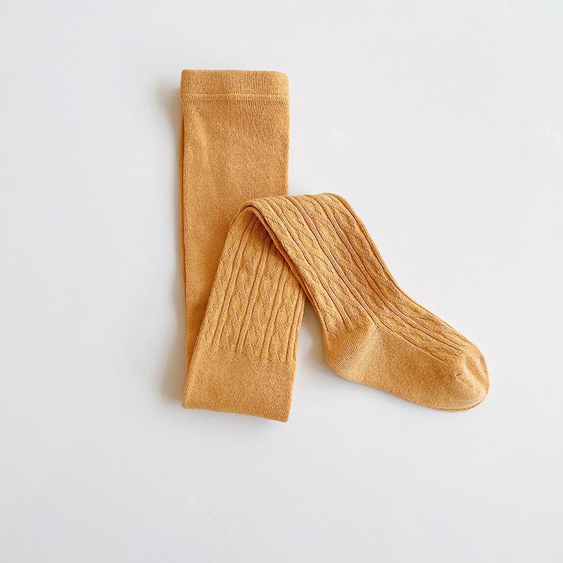 Детские колготки Весна и Осень Новые Однотонные с Узором «Косичка» Леггинсы для Девочек